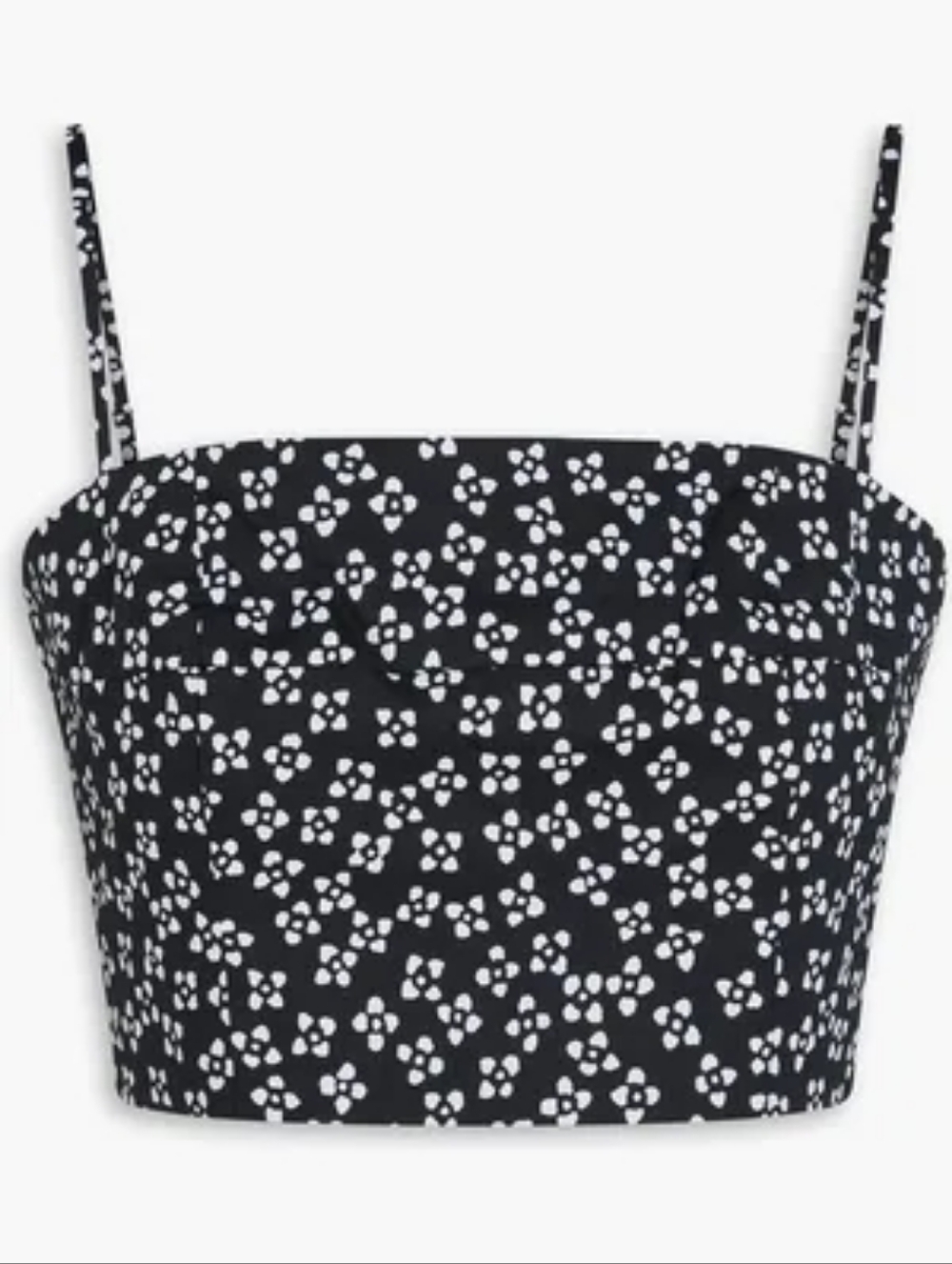 STAUD Black & White Floral Camisole federico  Crop Top Medium NWT